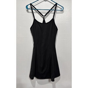 We1Fit Racerback Athletic 2-in-1 Flare Workout Tennis Dress Black Size Small
